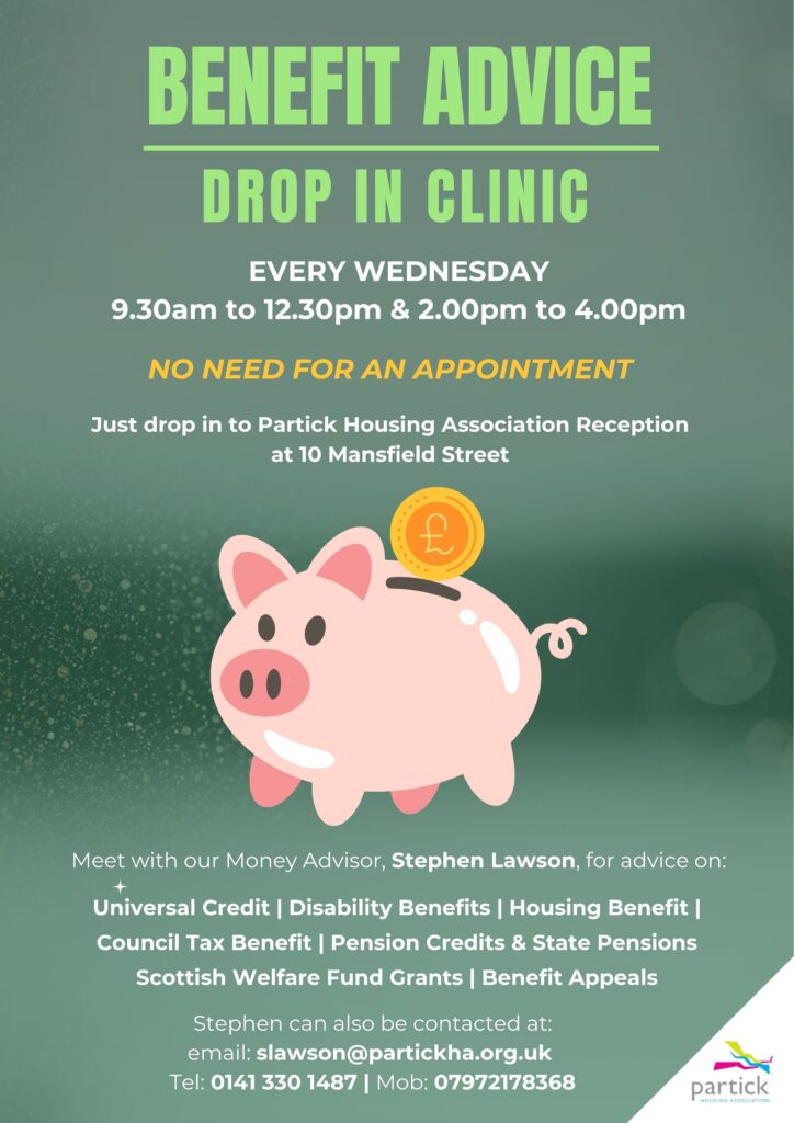 Benefit Advice Drop-In Clinic – Every Wednesday 1 Money Advice Poster 3